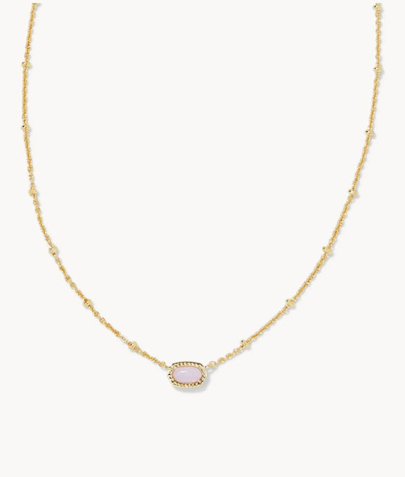 KENDRA SCOTT Mini Elisa Gold Satellite Short Pendant Necklace in Pink Opalite Crystal 9608865833