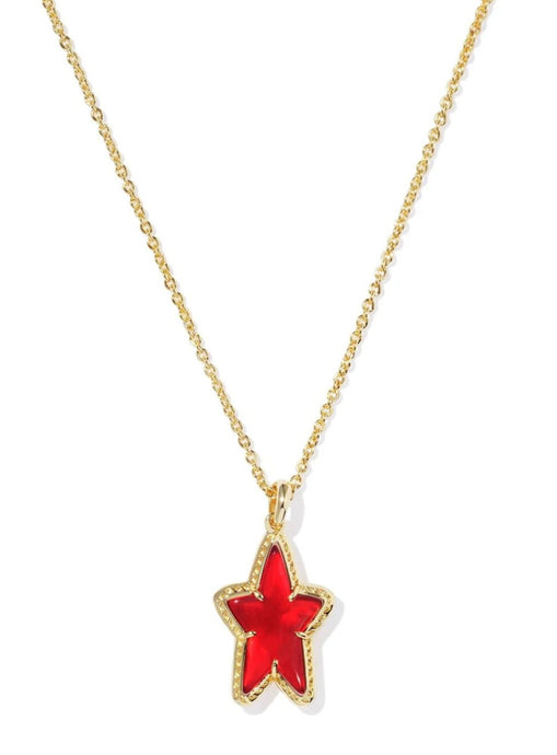 Kendra Scott-ADA GOLD STAR SHORT PENDANT NECKLACE IN RED ILLUSION 9608869826