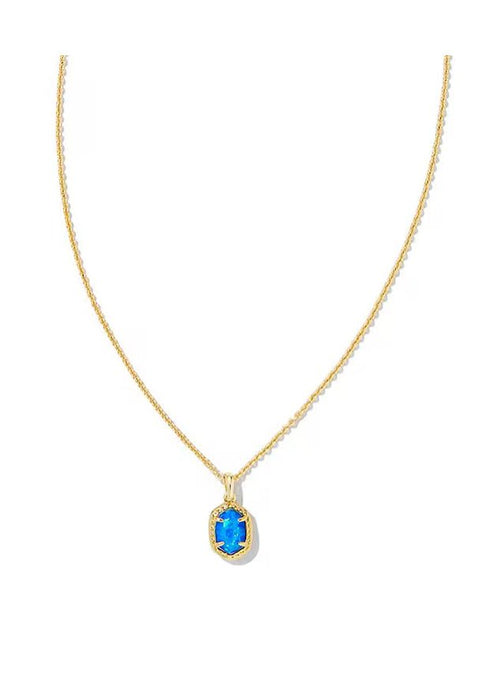 Kendra Scott-Daphne Framed Short Pendant Necklace in Bright Blue Opal 9608864534