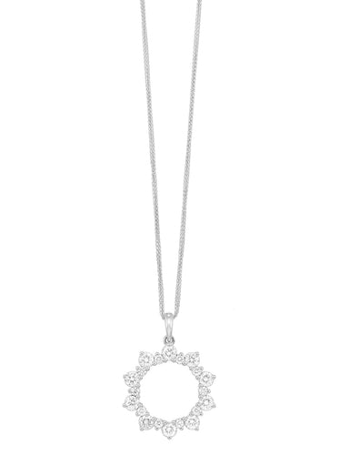14k WG Forever Love Diamond Circle Necklace PD10691-4WC