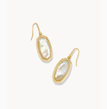 Load image into Gallery viewer, KENDRA SCOTT Dani Gold Ridge Frame Drop Earrings in Golden Abalone 9608861460
