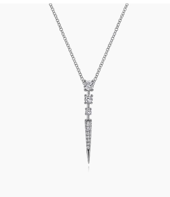 GABRIEL&Co-14K White Gold Diamond Spike Pendant Drop Necklace
NK6187W45JJ