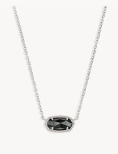 Load image into Gallery viewer, KENDRA SCOTT Elisa Silver Pendant Necklace in Black Opaque Glass 4217711455
