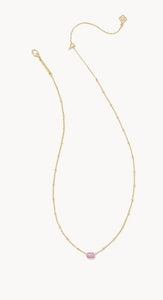 Kendra Scott-Mini Elisa Gold Satellite Short Pendant Necklace in Fuchsia Magnesite 9608861188