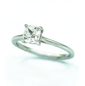 Diamond Ring-14k WG Cushion Modified Brilliant Cut Solitaire Ring 101-04469