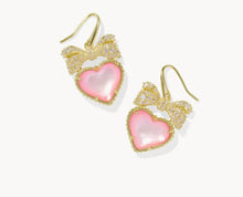 Load image into Gallery viewer, Kendra Scott-Haisley Heart Gold Drop Earrings in Blush Ivory Mother-of-Pearl 9608875075