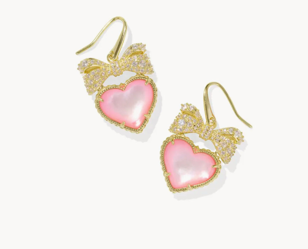 Kendra Scott-Haisley Heart Gold Drop Earrings in Blush Ivory Mother-of-Pearl 9608875075