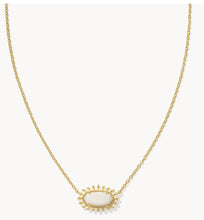 Load image into Gallery viewer, KENDRA SCOTT Elisa Gold Color Burst Frame Short Pendant Necklace in White MOP 9608871258