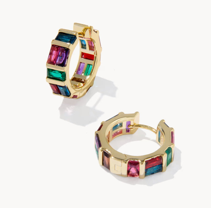 Kendra Scott-Jamie Gold Huggie Earrings in Multi Mix 9608880422