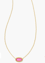 Load image into Gallery viewer, Kendra Scott-Elisa Gold Ridge Frame Short Pendant Necklace in Azalea  9608865132