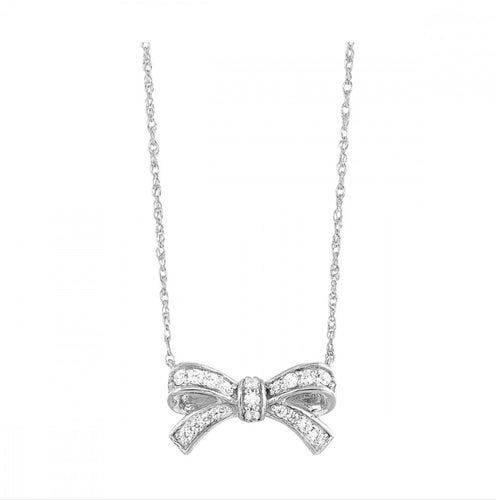 10K WG DIAMOND NECKLACE BOW PENDANT PD11125-1 WD