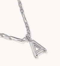 Load image into Gallery viewer, KENDRA SCOTT Bubble Letter A Silver Short Pendant Necklace 9608805586