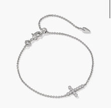 Load image into Gallery viewer, KENDRA SCOTT Cross Silver Crystal Delicate Chain Bracelet 9608805248