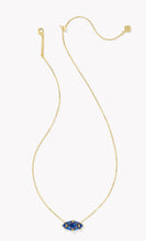 Load image into Gallery viewer, KENDRA SCOTT Lindy Rae Elisa Gold Short Pendant Necklace in Blue Crystal
9608871302