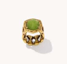 Load image into Gallery viewer, KENDRA SCOTT Tiger Striped Daphne Vintage Gold Cocktail Ring 9608805526 SZ 6