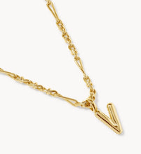 Load image into Gallery viewer, KENDRA SCOTT Bubble Letter V Gold Short Pendant Necklace 9608805627