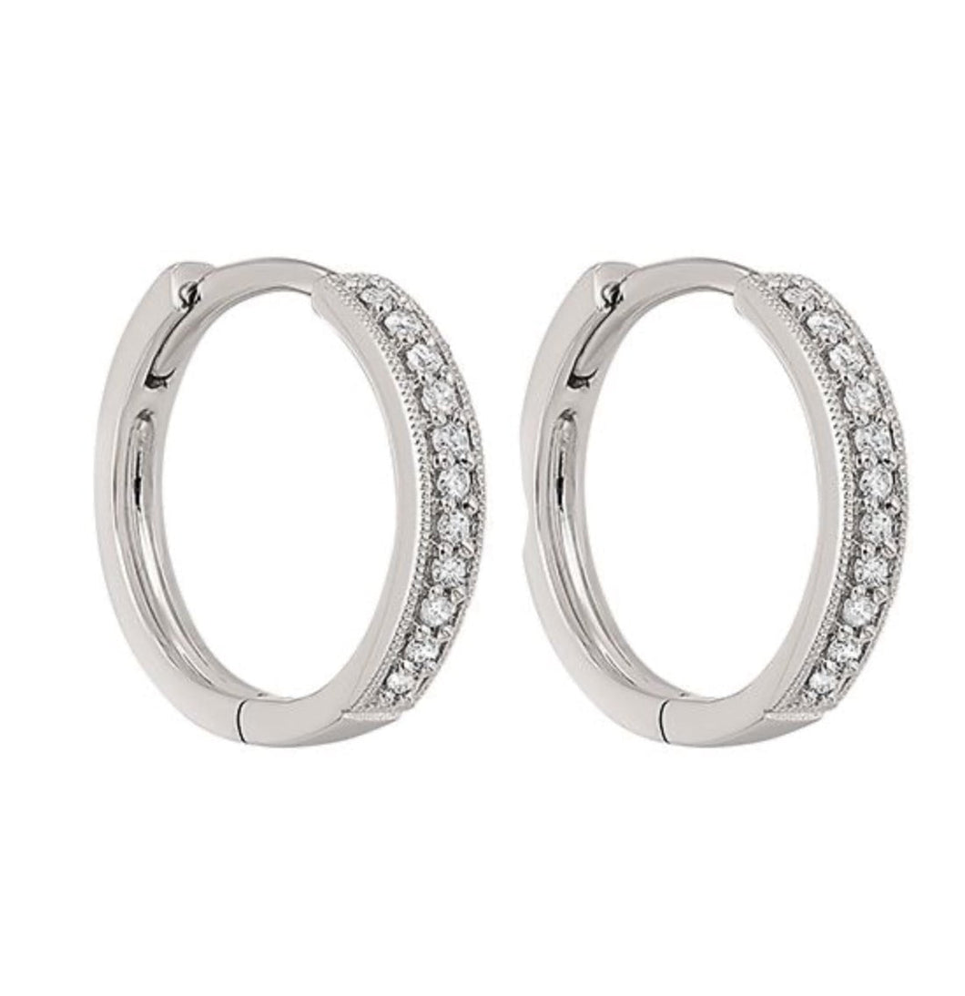 14Kt White Gold Diamond D.14TW Earrings FE2085-4WD