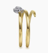 Load image into Gallery viewer, GABRIEL&amp;Co-14K White and Yellow Gold Diamond Wrap Ladies Ring
LR52576M45JJ