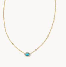Load image into Gallery viewer, Kendra Scott-Mini Elisa Gold Satellite Short Pendant Necklace in Turquoise Magnesite 9608861352