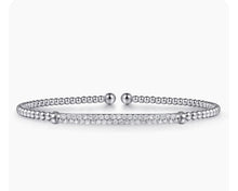 Load image into Gallery viewer, Gabriel &amp; Co-14K White Gold Bujukan Diamond Bar Split Bangle BG4262-62W45JJ.LOCK