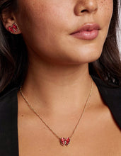 Load image into Gallery viewer, Kendra Scott-Haley Bow Gold Short Pendant Necklace in Scarlet Mother-of-Pearl 9608890239
