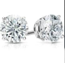 Load image into Gallery viewer, SE6100G6-4W STUD EARRINGS 14K WHITE GOLD D.50TW