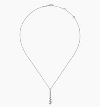 Load image into Gallery viewer, GABRIEL&amp;Co-14K White Gold Linear Diamond Cluster Pendant Necklace
NK4970W44JJ