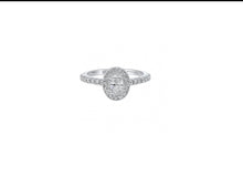 Load image into Gallery viewer, 14K TRU-REFLECTION ENGAGEMENT RING DIAMOND OVAL CTR .50 30 RDS .50 RING RG72686-4WB