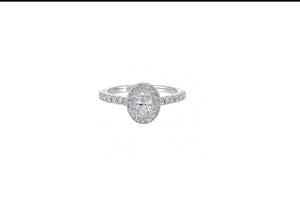 14K TRU-REFLECTION ENGAGEMENT RING DIAMOND OVAL CTR .50 30 RDS .50 RING RG72686-4WB