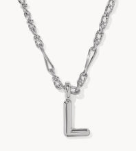 Load image into Gallery viewer, KENDRA SCOTT Bubble Letter L Silver Short Pendant Necklace 9608805608