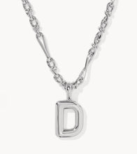 Load image into Gallery viewer, KENDRA SCOTT Bubble Letter D Silver Short Pendant Necklace 9608805592