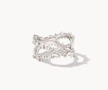 Load image into Gallery viewer, KENDRA SCOTT Rosalie Silver Double Band Ring in White Crystal 9608875992 Sz 9