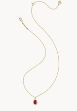 Load image into Gallery viewer, Kendra Scott-Daphne Gold Crystal Frame Short Pendant Necklace in Dark Burgundy Illusion 9608890553