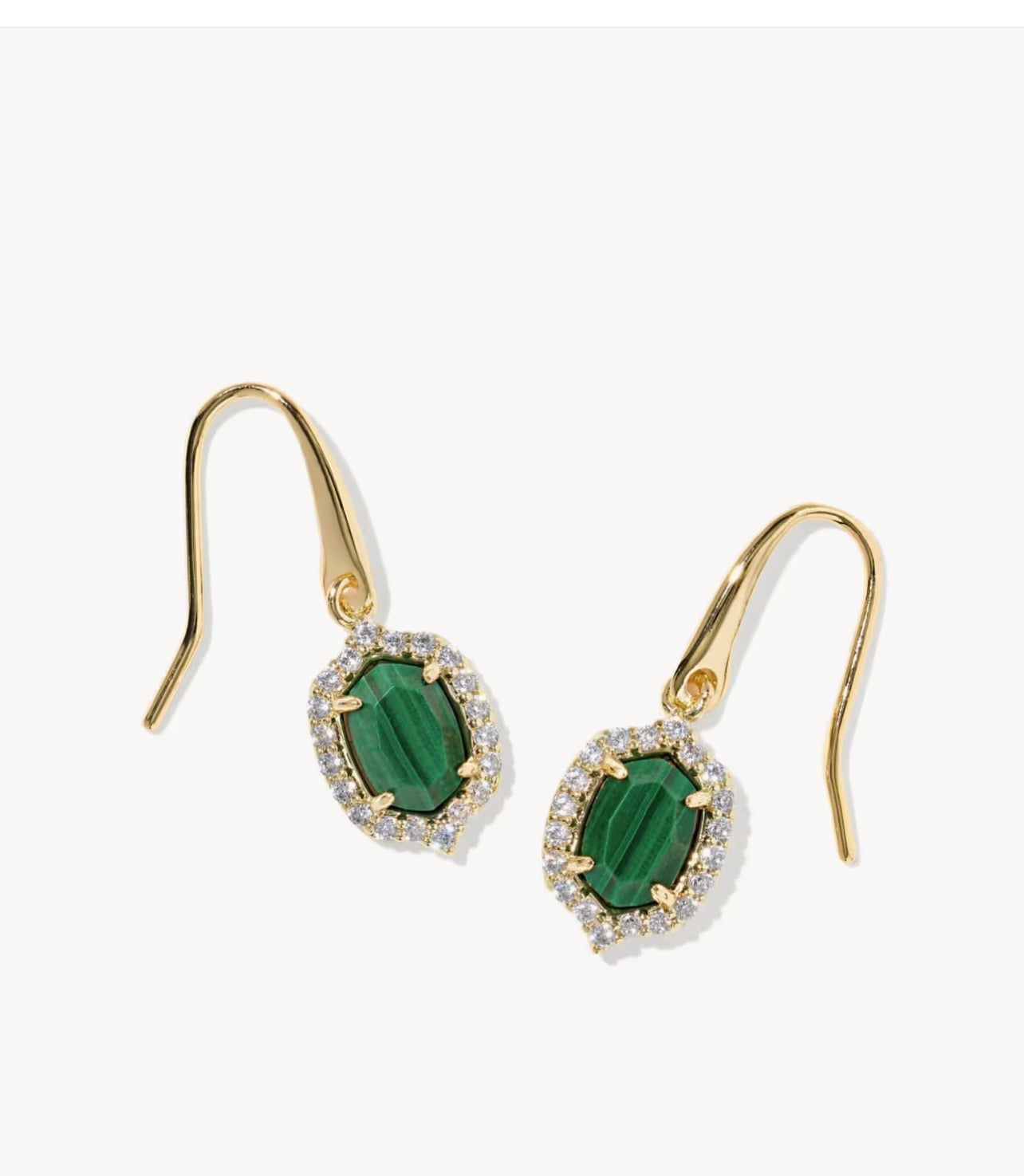 Daphne Crystal Frame Gold Drop Earrings 9608806863