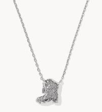 Load image into Gallery viewer, KENDRA SCOTT Drill Team Boot Silver Short Pendant Necklace 9608872885