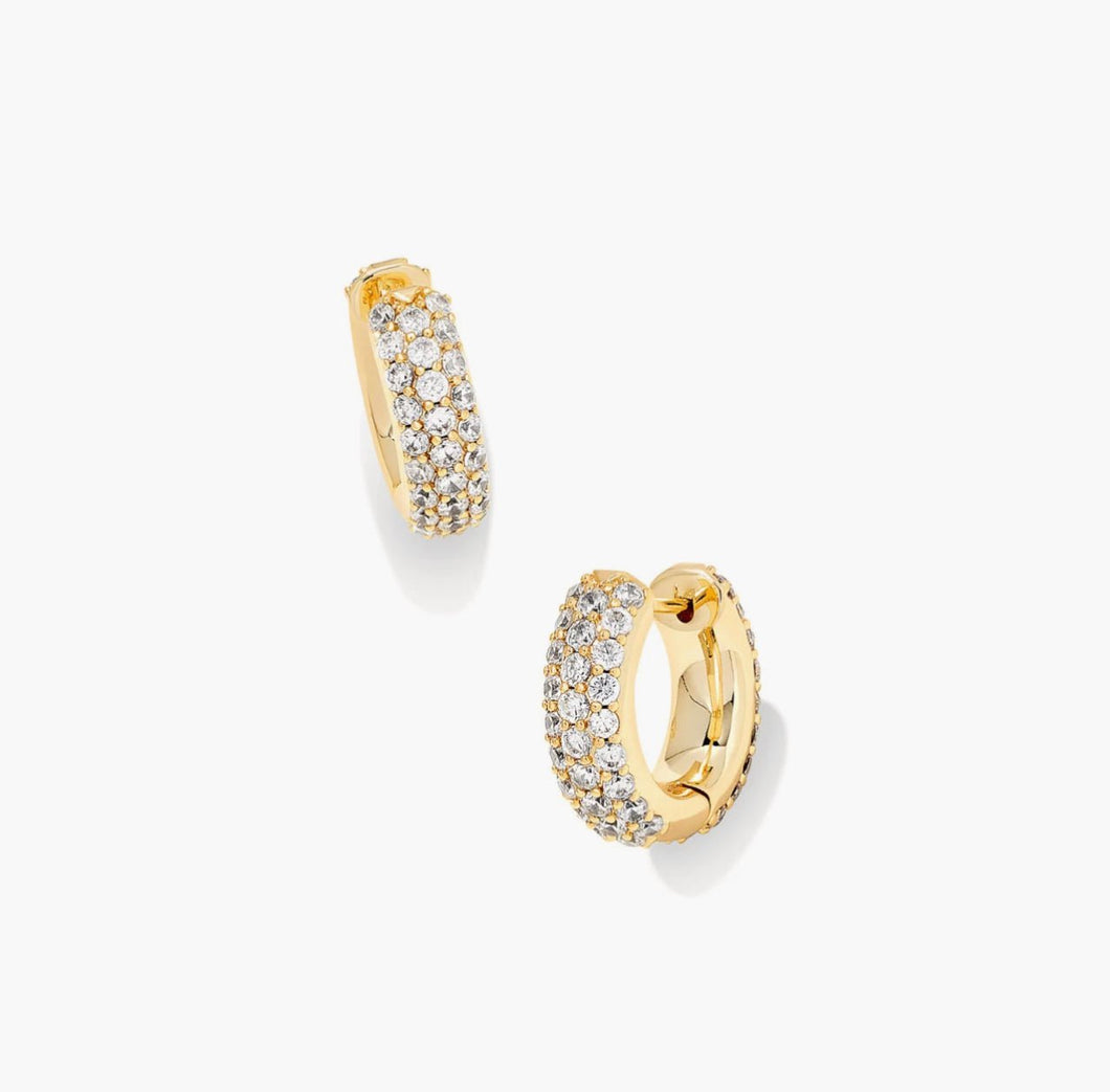 Kendra Scott-Mikki Pave Huggie Earrings in Gold 9608862526