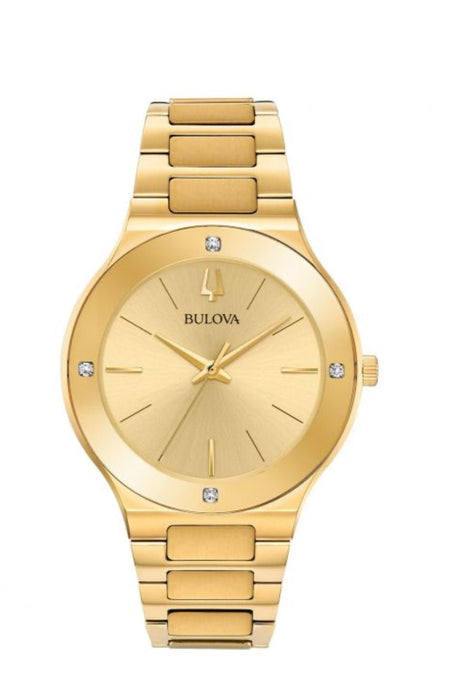 BULOVA-Men's Bulova Futuro Millennia Gold-Tone Diamond Accent Watch | 97E100