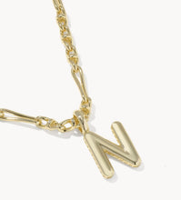 Load image into Gallery viewer, KENDRA SCOTT Bubble Letter N Gold Short Pendant Necklace 9608805611