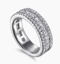 Load image into Gallery viewer, GABRIEL&amp;Co. Wide 14K White Gold Round and Princess Cut Diamond Anniversary Band - 1.5 ct
AN15291W44JJ