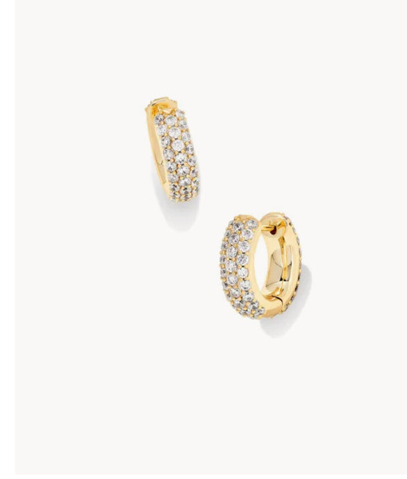 KENDRA SCOTT Mikki Pave Huggie Earrings in Gold 9608862526