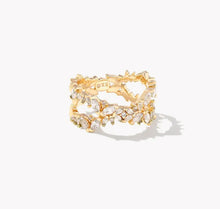 Load image into Gallery viewer, KENDRA SCOTT 
Rosalie Gold Double Band Ring in White Crystal 9608875947 Sz 8