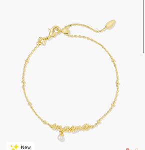 Kendra Scott-Mama Script Delicate Chain Bracelet in Gold
 9608864640