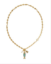 Load image into Gallery viewer, KENDRA SCOTT Parker Fish Vintage Gold Long Charm Necklace 9608894455
