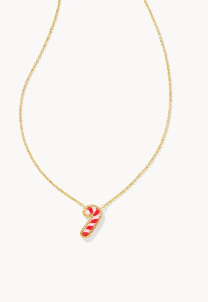 KENDRA SCOTT -Candy Cane Gold Short Pendant Necklace in Ivory Mother-of-Pearl. 9608870173