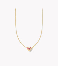 Load image into Gallery viewer, KENDRA SCOTT Holland Gold Heart Short Pendant Necklace in Pink Crystal 9608875684