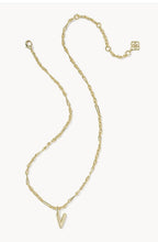 Load image into Gallery viewer, KENDRA SCOTT Bubble Letter V Gold Short Pendant Necklace 9608805627