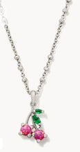 Load image into Gallery viewer, Kendra Scott -Cherry Silver Short Pendant Necklace in Berry Kyocera Opal 9608867991