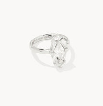 Load image into Gallery viewer, KENDRA SCOTT Lindy Rae Elyse Silver Cocktail Ring in White Crystal 9608875174