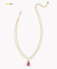 Load image into Gallery viewer, KENDRA SCOTT Camry Gold Enamel Frame Multi Strand Necklace in Azalea Illusion 9608871794