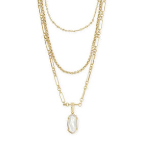 Kendra Scott-Kendra Scott Elisa Triple-Strand Layered Necklace in Ivory Mother-of-Pearl 4217705678